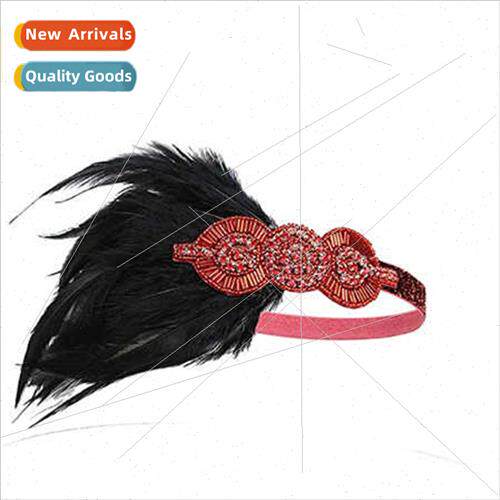 HairbSlap Feather Headdress Roaring 20s Great Gatsby Woman H