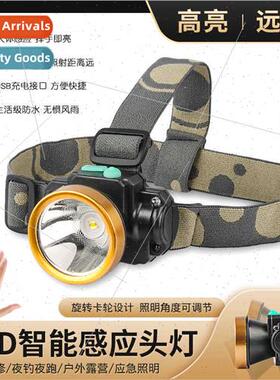 Sensor headlamp light outdoor night fishing rechargeable min