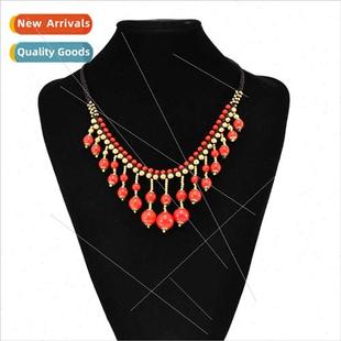 New bohemian ethnic necklace headdress red patent leather co