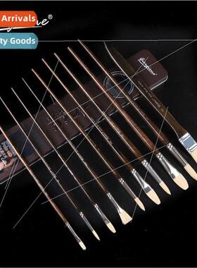 Watercolor Brushes 11pcs Long Iron Box Gouache Nylon Hair Br