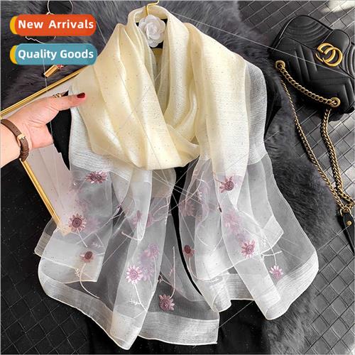 2020 Korean  autumn winter silk wool warm scarf female fashi