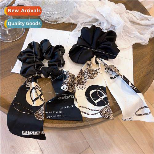 ins retro printing letters flutter band hair ring black Fren