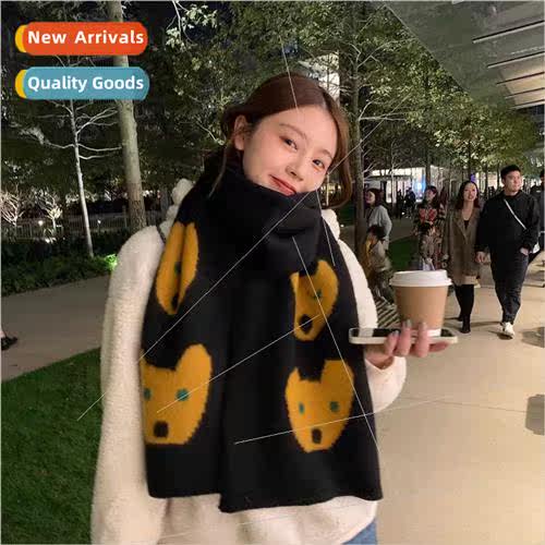 New Japanese cute bear scarf female winter ins hundred coupl