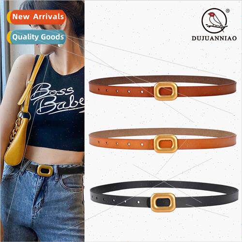 Women belt round buckle jeans decorative belt hundred women