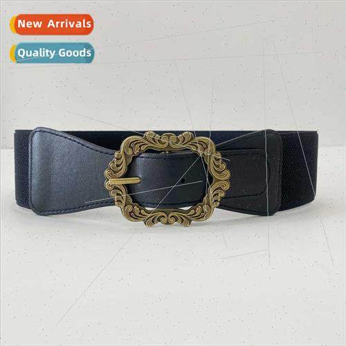 Thin belt female vintage floral pattern pin mouth elastic na