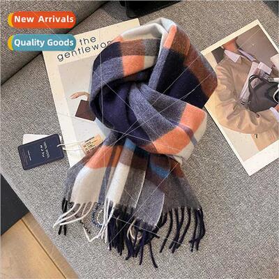2023 new wool scarf women men winter thickened warm hundred