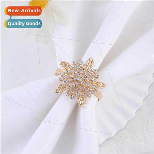 Europe encrusted snowflake rhinestone napkin ring botanical