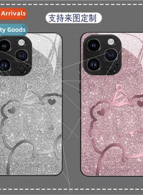 Apple 13 new glter metal bear phone case 12pro glass 15proma