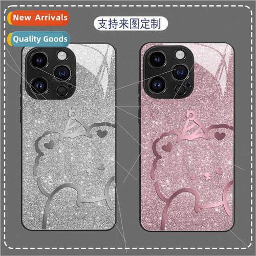 Apple 13 new glter metal bear phone case 12pro glass 15proma