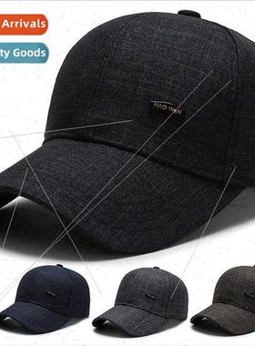 Middle-aged elderly hat men spring fall gingham duck tongue