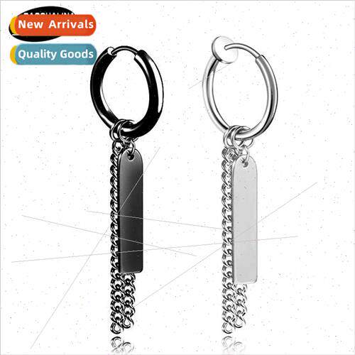 Hanging paragraph tassel chain earrings male tide people ear