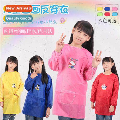 Children drawing clothes baby apron long-sleeved kindergarte