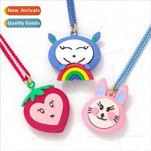Paint Rubber Cartoon Neckla Colorful Animal Removable BrKids
