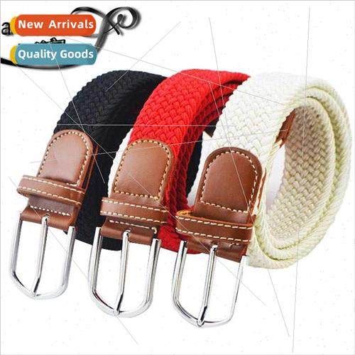 Braided Stch Belt Canvas Elastic Men Women Pin Buckle Belt C