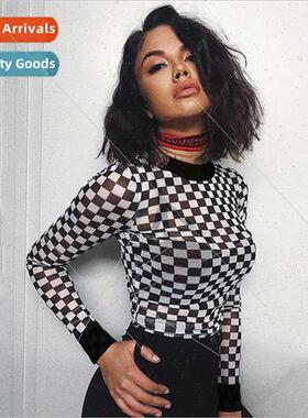 Europe Uned States t-shirt 2020 fall winter sexy see-through