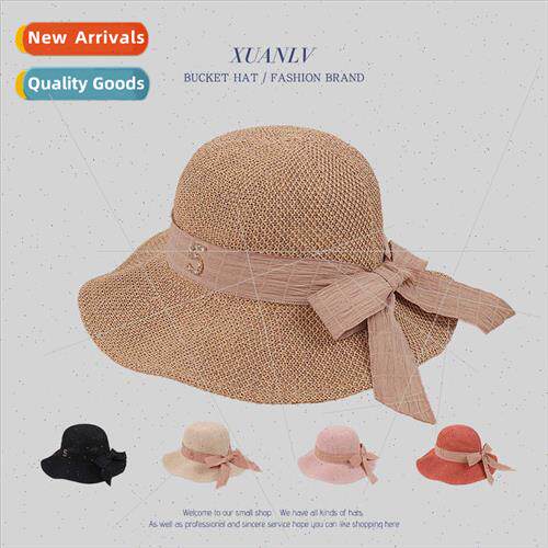Summer new ladies outdoor anti-ultraviolet bow fisherman hat