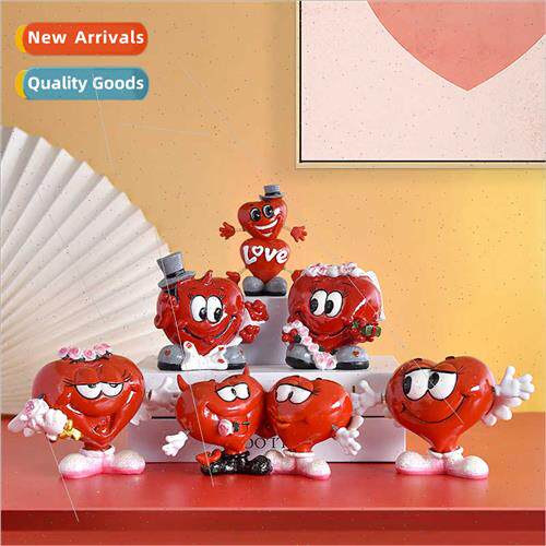 Love couple ornaments two hearts bedroom desktop decoration
