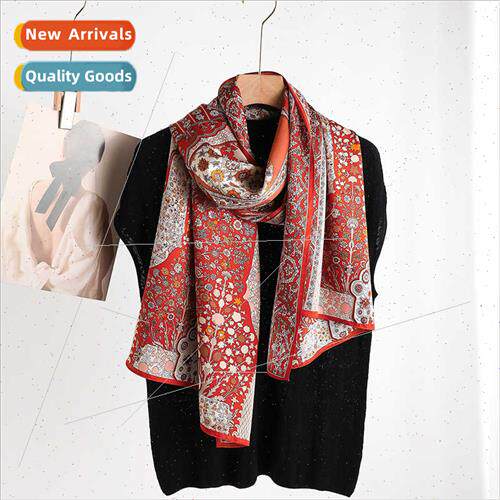 Summer ethnic silk scarf mulberry silk elegant bohemian wind