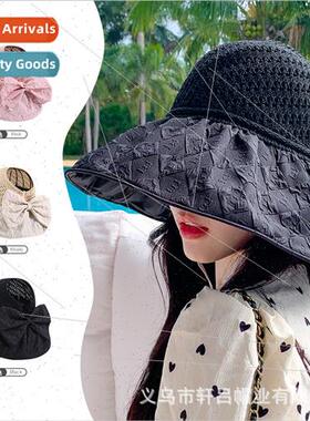 New bow storage bag fisherman hat can be tied ponytail hollo