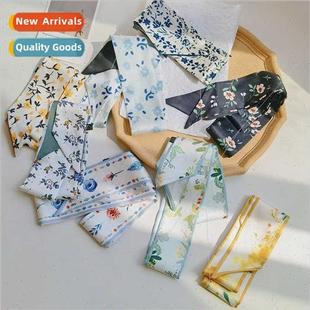 Scarf Long Flower Stri Small Rustic Ribbon Romantic Hair