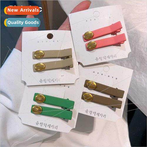 Teenage girls Yuanqi wind retro lambskin a word side clip ba