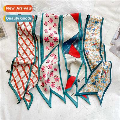 Korean  simple lerary flowers double satin small neckerchief