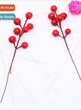 New Red Fru Christmas Tree Decoration Sprigs 7 Heads Red Fru