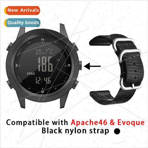 Black Nylon licone Outdoor Strap 24MM Compatible Apache46 EV