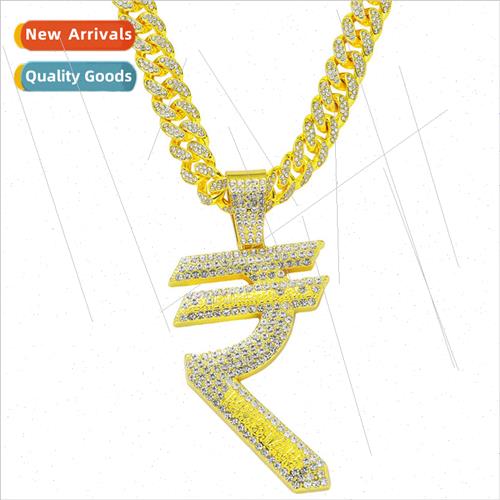 Europe full diamond symbol pendant necklace men domineering