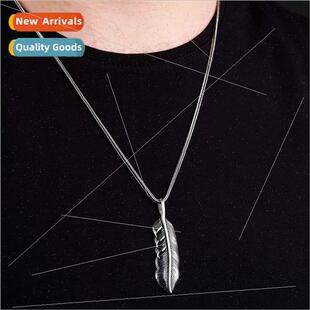Europe ins simple feather necklace 适用men women personalize