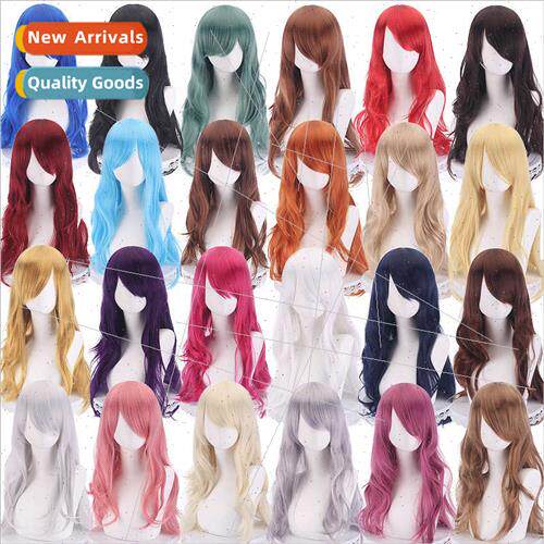 COS anime wig Europe universal multi-color 70cm long curly h