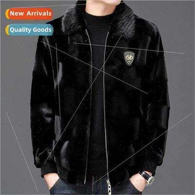 Men mink gold mink jacket nd thickening coat fur one jacket