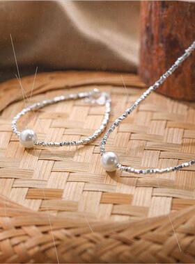 925 silver broken silver a few two necklaces women ins vinta