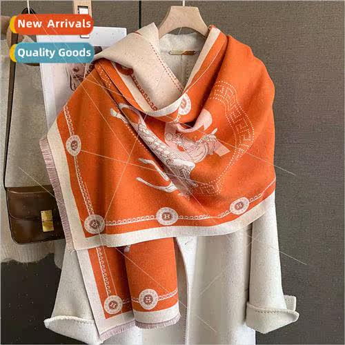 2023 new fashion pony temperament imation cashmere scarf fem