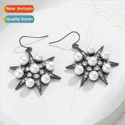 Summer new gunmetal black electroplating hexagram diamond im