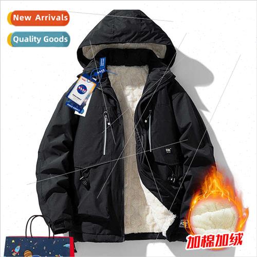 cotton jacket men winter tide thickened hundred warm hooded