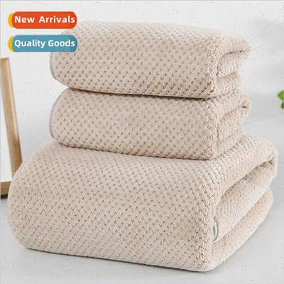 Honeycomb Coral Velvet Towel Bath Towel Set Soft Absorbent C