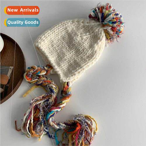 Colorful tassel twist braid head cap female autumn winter ne