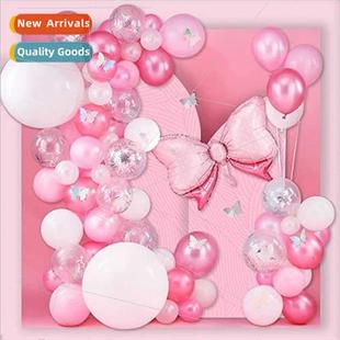 Chain Cartoon Bow Candy Girls Balloon Set Birth Pink