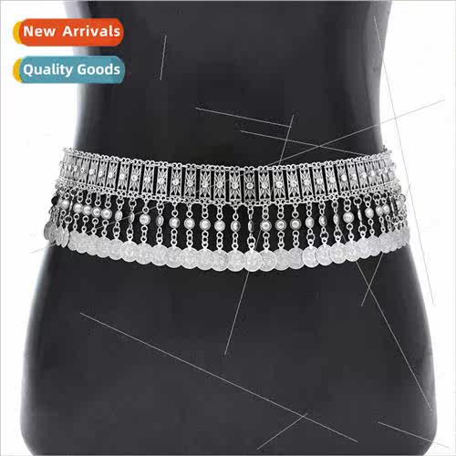 Europe Waist Chain lver Diamond Alloy Body Chain Coin Tassel