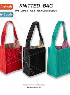 New niche p stripes shoulder bag Tote large capacy bag femal