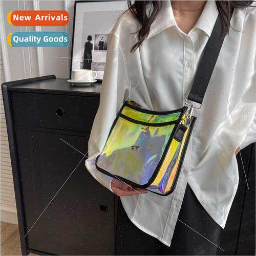 Laser dazzle wind ins solid color ladies shoulder bag 2023 s