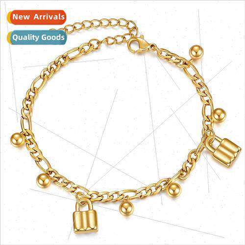 KoreaIns ladies lock lock titanium steel bracelet 森系甜美圆
