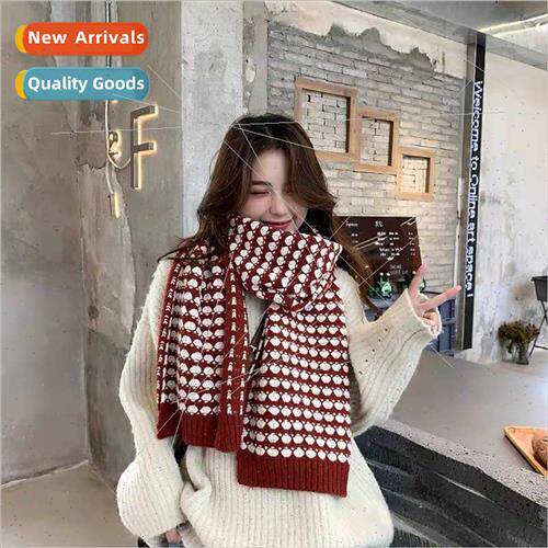 Winter warm scarf female Korean  love wh colorful students h