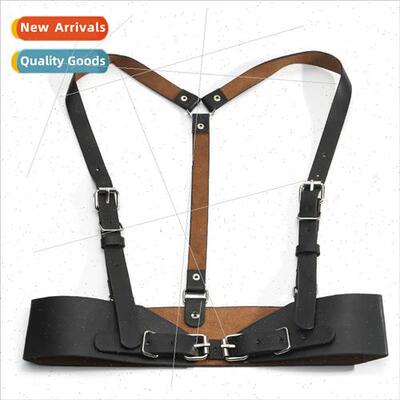 Harness Shirt Waistcoat Set Dance Permance Outwear Punk Vest