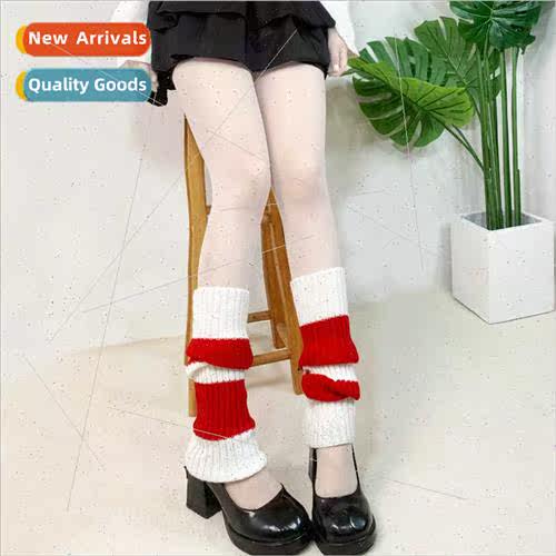 New autumn winter warm socks sets red whe colour blocking fl