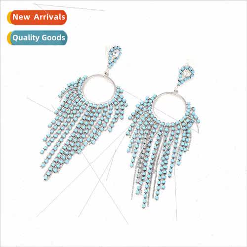 Cold wind temperament long claw chain colored diamond tassel