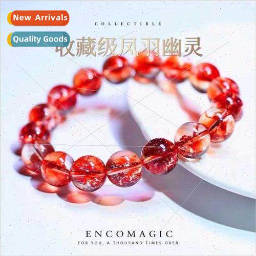 Natural Crystal Red Ghost Gum Flower Phoenix Feather Bracele