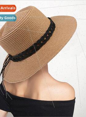 Spring and summer female straw woven flat cap sunscreen suns