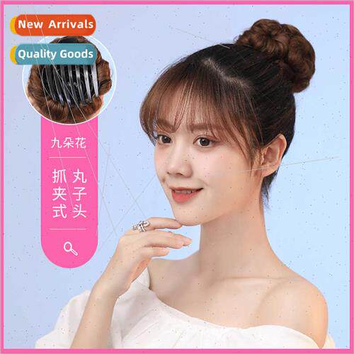 Wig female short hair nine flowers grab clip  bud head fluff
